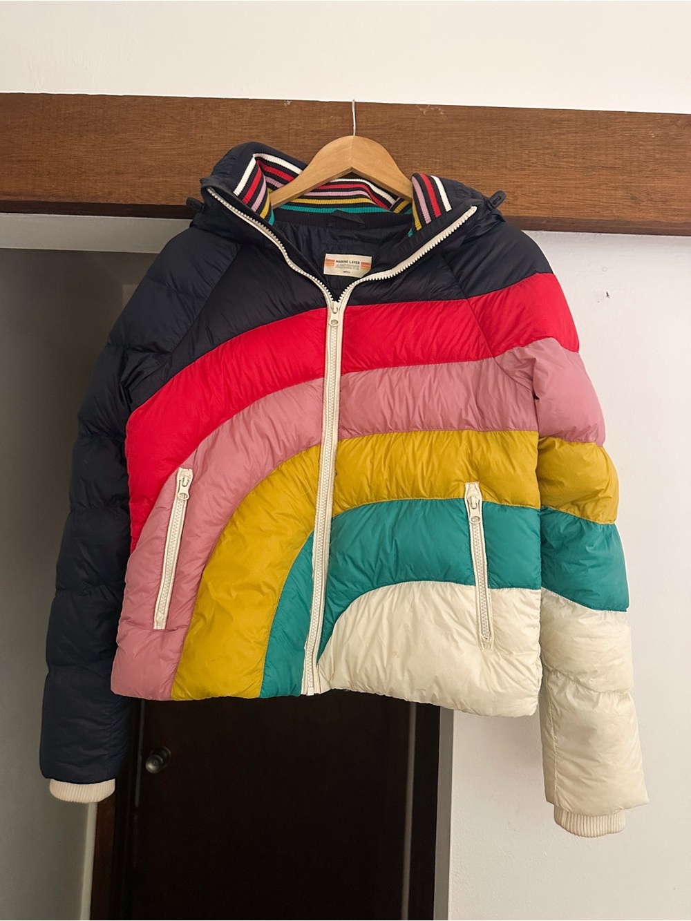 Marine Layer Ws Rainbow Puffer Jacket - Multicolor